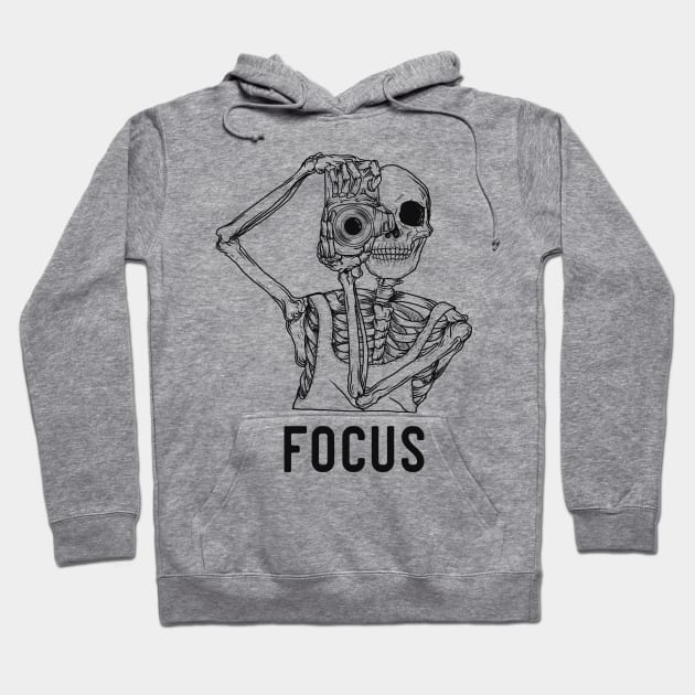 Photographers Skeleton Focus Hoodie by Foxxy Merch